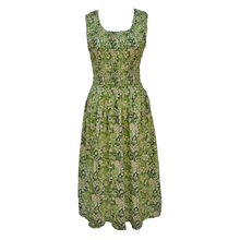 Load image into Gallery viewer, Green Vines Cotton Maxi Dress UK One Size 14-24 A10