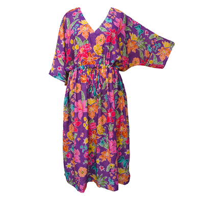 Purple Lilies Crepe Maxi Dress UK Size 18-32 SSF25