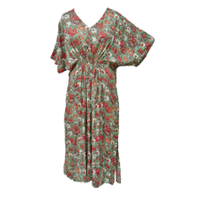 Load image into Gallery viewer, Stone Green Floral Smocked Maxi Dress Size 16-32 PL19