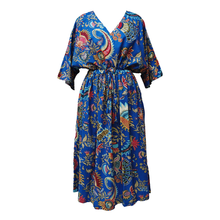 Load image into Gallery viewer, Royal Blue Artistic Cotton Maxi Dress UK Size 18-32 SSF54