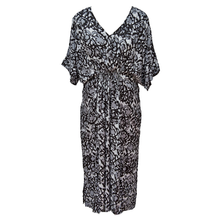 Load image into Gallery viewer, N Black Batik Floral Smocked Maxi Dress Size 16-32 PL21