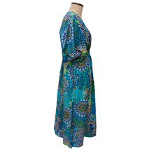 Load image into Gallery viewer, Blue Teardrop Cotton Smocked Maxi Dress Size 16-32 P 206
