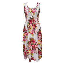 Load image into Gallery viewer, Off White Bouquet Cotton Maxi Dress UK One Size 14-24 A43