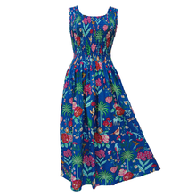 Load image into Gallery viewer, Blue Floral Cotton Maxi Dress UK One Size 14-24 AR3