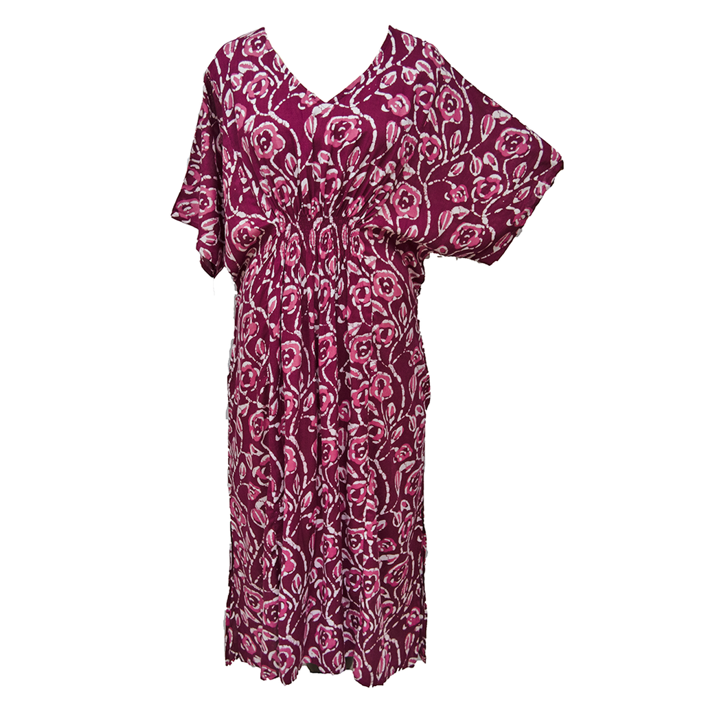 Batik Cherry Tie Dye Smocked Maxi Dress Size 16-32 PL14