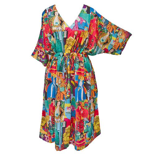 Digital Artwork Crepe Maxi Dress UK Size 18-32 M81