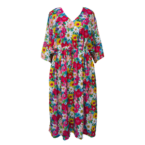 Vibrant Bouquet Crepe Maxi Dress UK Size 18-32 SSF18