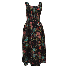 Load image into Gallery viewer, Majestic Birds Black Print Cotton Maxi Dress UK One Size 14-24 EE5