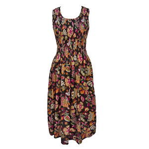 Black Cotton Maxi Dress UK One Size 14-24 A14