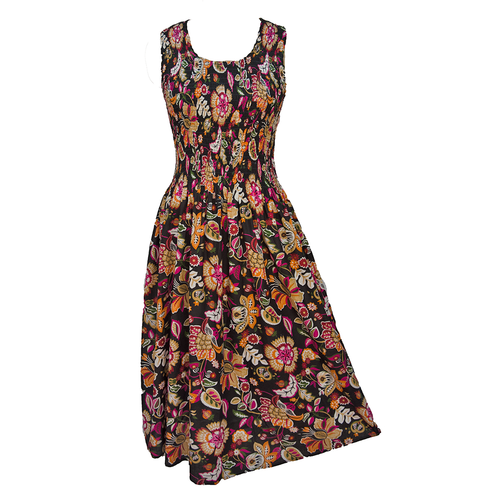 Black Cotton Maxi Dress UK One Size 14-24 A14