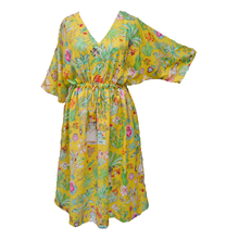 Load image into Gallery viewer, Mustard Yellow Digital Artwork Crepe Maxi Dress UK Size 18-32 M83