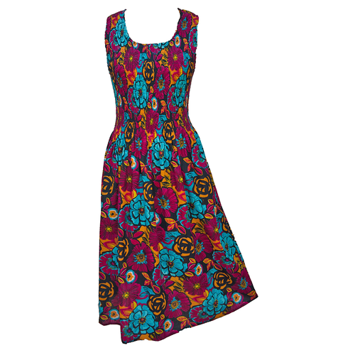 Black Cotton Maxi Dress UK One Size 14-24 A15