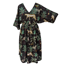 Load image into Gallery viewer, Black Wild Cotton Maxi Dress UK Size 18-32 M40