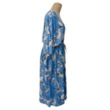 Load image into Gallery viewer, Steel Blue lilys  Viscose Maxi Dress UK Size 18-32 M136