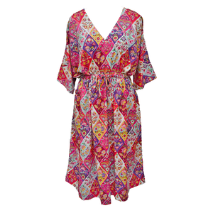 Patchwork Digital Artwork Crepe Maxi Dress UK Size 18-32 M85