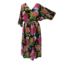 Load image into Gallery viewer, Black Floral Cotton Maxi Dress UK Size 18-32 SSF51