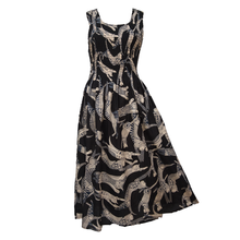 Load image into Gallery viewer, Black Egyption Cats Cotton Maxi Dress UK One Size 14-24 EE7