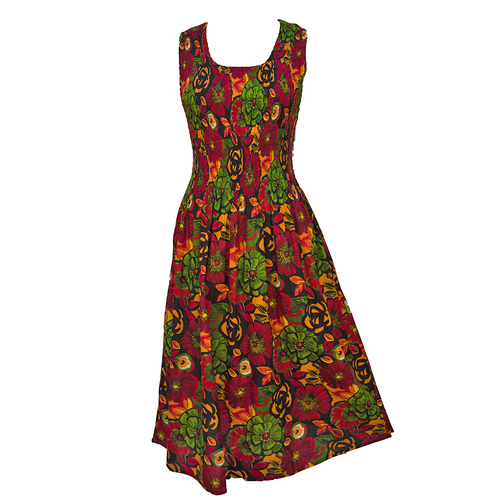 Black Cotton Maxi Dress UK One Size 14-24 A16