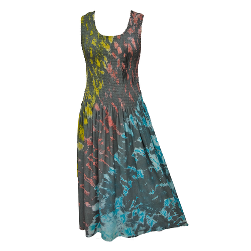Multicoloured Tie Dye Maxi Dress UK  One Size 14-24 A34