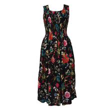 Load image into Gallery viewer, Black Floral Cotton Maxi Dress UK One Size 14-24 EE15