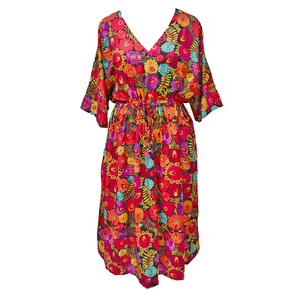 Floral Digital Artwork Crepe Maxi Dress UK Size 18-32 M86