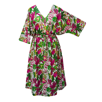 Hibiscus Tropical Cotton Maxi Dress UK Size 18-32 M122