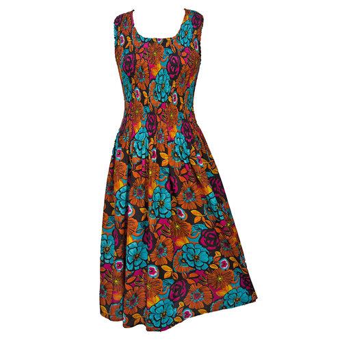 Black Cotton Maxi Dress UK One Size 14-24 A17
