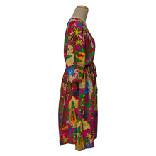 Load image into Gallery viewer, Hot Pink Multicolored Artistic Cotton Maxi Dress UK Size 18-32 M38