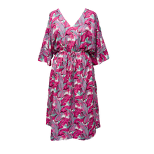 Load image into Gallery viewer, Hot Pink Feathers Cotton Maxi Dress UK Size 18-32 M147