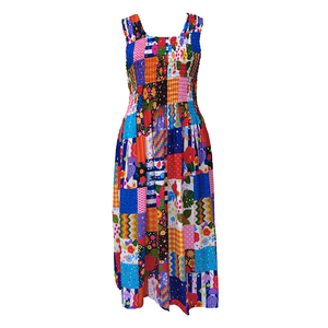 Patchwork Print Crepe Maxi Dress UK One Size 14-24 EE41