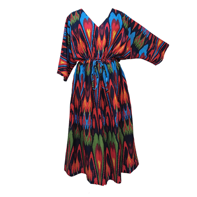 Enchanting Aztec Black Cotton Maxi Dress UK Size 18-32 SSF30