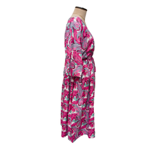 Load image into Gallery viewer, Hot Pink Feathers Cotton Maxi Dress UK Size 18-32 M147