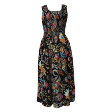 Load image into Gallery viewer, Black Artistic Cotton Maxi Dress UK One Size 14-24 EE27