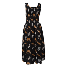 Load image into Gallery viewer, Black Wildlife Cotton Maxi Dress UK One Size 14-24 EE9
