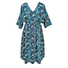 Load image into Gallery viewer, Navy Leaves Cotton Maxi Dress UK Size 18-32 M96
