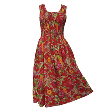 Load image into Gallery viewer, Red Birds Cotton Maxi Dress UK One Size 14-24 EE23