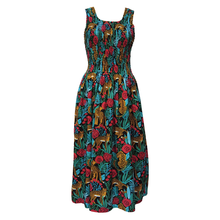 Load image into Gallery viewer, Black Leopord Cotton Maxi Dress UK One Size 14-24 EE37