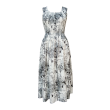 Load image into Gallery viewer, White Wildlife Cotton Maxi Dress UK One Size 14-24 LD6