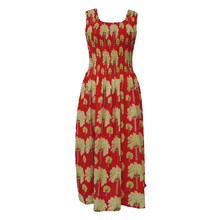 Load image into Gallery viewer, Red Palm Trees Cotton Maxi Dress UK One Size 14-24 AR26