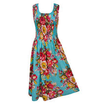 Load image into Gallery viewer, Sky Bouquet Cotton Maxi Dress UK One Size 14-24 A44