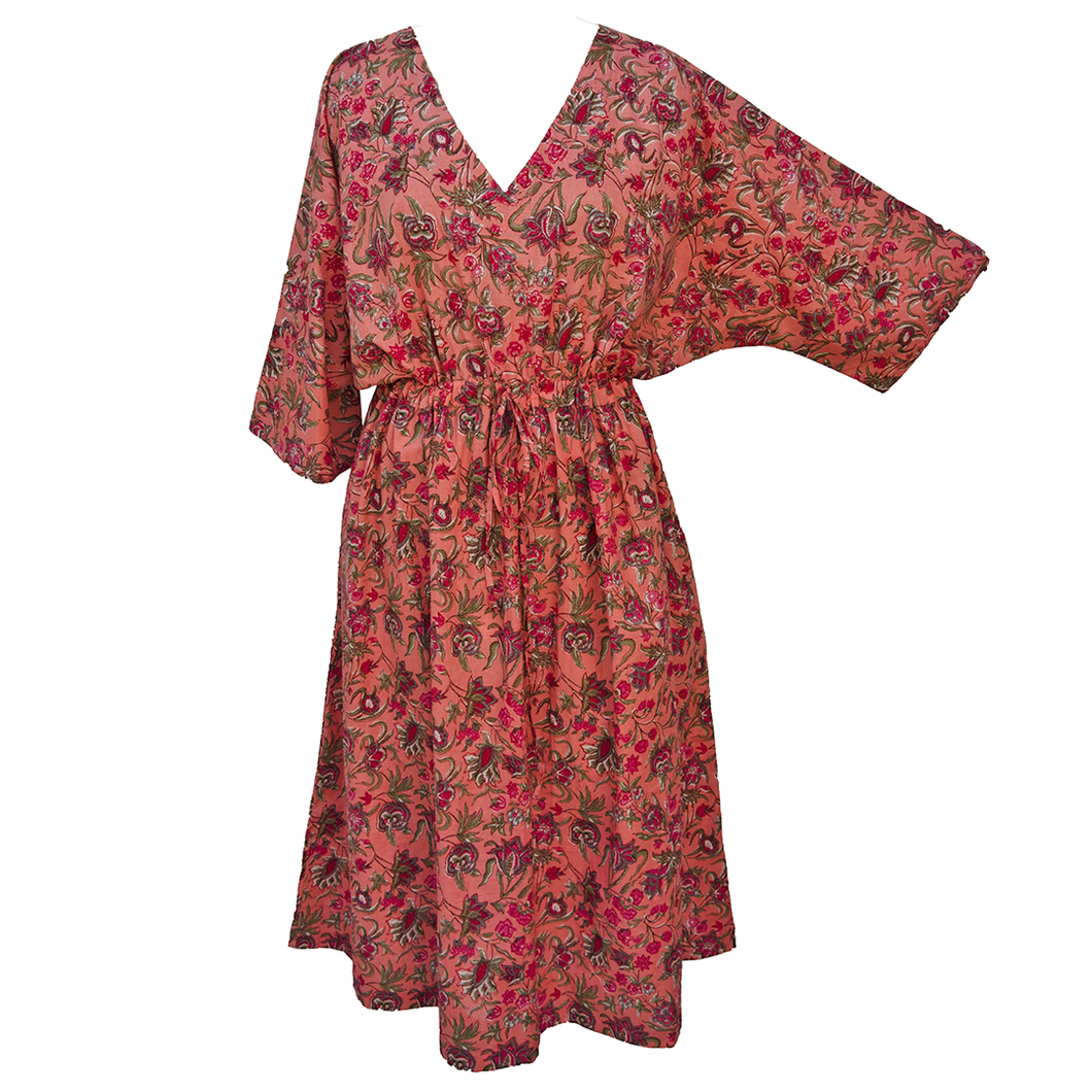 Peach Cotton Maxi Dress UK Size 18-32 M16