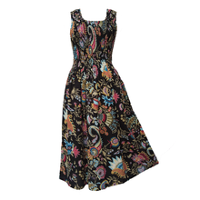 Load image into Gallery viewer, Black Artistic Cotton Maxi Dress UK One Size 14-24 EE27