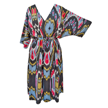 Load image into Gallery viewer, Black Ikat Cotton Maxi Dress UK Size 18-32 M97