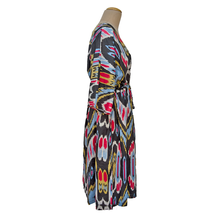 Load image into Gallery viewer, Black Ikat Cotton Maxi Dress UK Size 18-32 M97