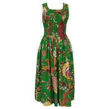 Load image into Gallery viewer, Green Floral Cotton Maxi Dress UK One Size 14-24 LD12