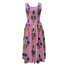 Load image into Gallery viewer, Pink Stripes and Motif Cotton Maxi Dress UK One Size 14-24 AR28