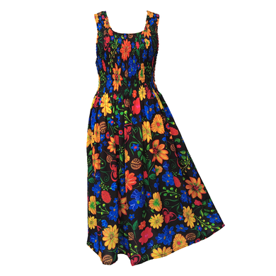 Black Floral  Crepe Maxi Dress UK One Size 14-24 EE38