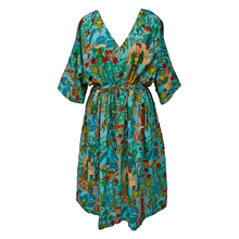 Load image into Gallery viewer, Blue Artistic Cotton Maxi Dress UK Size 18-32 M46