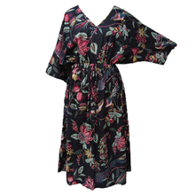 Load image into Gallery viewer, Black Floral Cotton Maxi Dress UK Size 18-32 SSF53