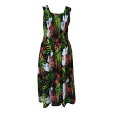 Load image into Gallery viewer, Black Tropical Crepe Maxi Dress UK One Size 14-24 EE44